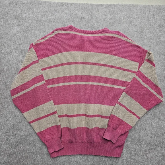 Vintage Lord Jeff Whaler Striped Sweater XL Cotton Pink Tan Boxy USA Classic - Picture 10 of 12